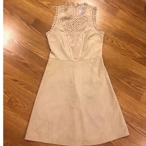 Francesca’s- Small Tan Suede Alya Dress